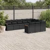 Image de Vidaxl Salon De Jardin 10 Pcs Avec Coussins Noir RÃ©sine TressÃ©e