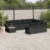 Image de Vidaxl Salon De Jardin 11 Pcs Avec Coussins Noir RÃ©sine TressÃ©e