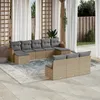 Image de Vidaxl Salon De Jardin Avec Coussins 10 Pcs Beige RÃ©sine TressÃ©e