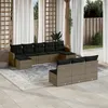 Image de Vidaxl Salon De Jardin Avec Coussins 10 Pcs Gris RÃ©sine TressÃ©e