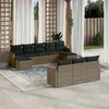 Image de Vidaxl Salon De Jardin Avec Coussins 10 Pcs Gris RÃ©sine TressÃ©e