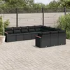 Image de vidaXL Vidaxl Salon De Jardin 11 Pcs Avec Coussins Noir Résine Tressée