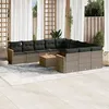 Image de Vidaxl Salon De Jardin Avec Coussins 12 Pcs Gris RÃ©sine TressÃ©e