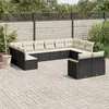 Image de Vidaxl Salon De Jardin 12 Pcs Avec Coussins Noir RÃ©sine TressÃ©e