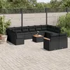 Image de Vidaxl Salon De Jardin Avec Coussins 13 Pcs Noir RÃ©sine TressÃ©e
