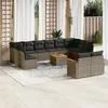 Image de Vidaxl Salon De Jardin Avec Coussins 13 Pcs Gris RÃ©sine TressÃ©e