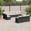 Image de Vidaxl Salon De Jardin Avec Coussins 13 Pcs Noir RÃ©sine TressÃ©e