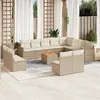Image de Vidaxl Salon De Jardin Avec Coussins 13 Pcs Beige RÃ©sine TressÃ©e