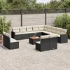 Image de Vidaxl Salon De Jardin Avec Coussins 14 Pcs Noir RÃ©sine TressÃ©e