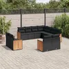 Image de Vidaxl Salon De Jardin 11 Pcs Avec Coussins Noir RÃ©sine TressÃ©e