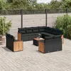 Image de Vidaxl Salon De Jardin 12 Pcs Avec Coussins Noir RÃ©sine TressÃ©e
