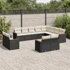 Image de Vidaxl Salon De Jardin 12 Pcs Avec Coussins Noir RÃ©sine TressÃ©e