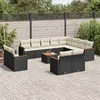 Image de Vidaxl Salon De Jardin Avec Coussins 13 Pcs Noir RÃ©sine TressÃ©e