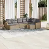 Image de Vidaxl Salon De Jardin Avec Coussins 9 Pcs Beige RÃ©sine TressÃ©e