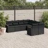 Image de Vidaxl Salon De Jardin 8 Pcs Avec Coussins Noir RÃ©sine TressÃ©e