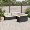 Image de Vidaxl Salon De Jardin 8 Pcs Avec Coussins Noir RÃ©sine TressÃ©e