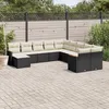 Image de vidaXL Vidaxl Salon De Jardin 11 Pcs Avec Coussins Noir Résine Tressée