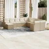 Image de Vidaxl Salon De Jardin 11 Pcs Avec Coussins Beige RÃ©sine TressÃ©e