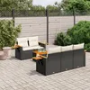 Image de Vidaxl Salon De Jardin 6 Pcs Avec Coussins Noir RÃ©sine TressÃ©e