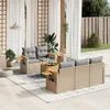 Image de Vidaxl Salon De Jardin Avec Coussins 6 Pcs Beige RÃ©sine TressÃ©e