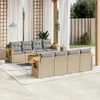 Image de Vidaxl Salon De Jardin Avec Coussins 9 Pcs Beige RÃ©sine TressÃ©e