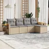 Image de vidaXL Salon de jardin avec coussins 5 pcs beige résine tressée