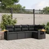 Image de Vidaxl Salon De Jardin 5 Pcs Avec Coussins Noir RÃ©sine TressÃ©e