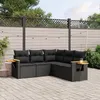Image de Vidaxl Salon De Jardin 5 Pcs Avec Coussins Noir RÃ©sine TressÃ©e