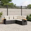 Image de vidaXL Salon de jardin 5 pcs avec coussins noir résine tressée