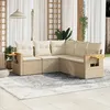 Image de Vidaxl Salon De Jardin Avec Coussins 5 Pcs Beige RÃ©sine TressÃ©e