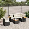 Image de Vidaxl Salon De Jardin 6 Pcs Avec Coussins Noir RÃ©sine TressÃ©e