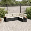 Image de Vidaxl Salon De Jardin 6 Pcs Avec Coussins Noir RÃ©sine TressÃ©e