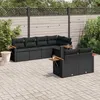 Image de Vidaxl Salon De Jardin 7 Pcs Avec Coussins Noir RÃ©sine TressÃ©e