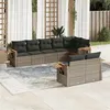 Image de vidaXL Salon de jardin 8 pcs avec coussins gris résine tressée