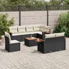 Image de Vidaxl Salon De Jardin 9 Pcs Avec Coussins Noir RÃ©sine TressÃ©e