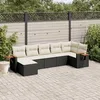 Image de Vidaxl Salon De Jardin 7 Pcs Avec Coussins Noir RÃ©sine TressÃ©e
