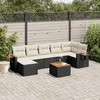 Image de Vidaxl Salon De Jardin 8 Pcs Avec Coussins Noir RÃ©sine TressÃ©e