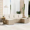 Image de Vidaxl Salon De Jardin Avec Coussins 6 Pcs Beige RÃ©sine TressÃ©e