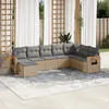 Image de Vidaxl Salon De Jardin Avec Coussins 8 Pcs Beige RÃ©sine TressÃ©e