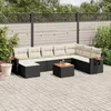Image de Vidaxl Salon De Jardin 9 Pcs Avec Coussins Noir RÃ©sine TressÃ©e