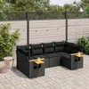 Image de Vidaxl Salon De Jardin 6 Pcs Avec Coussins Noir RÃ©sine TressÃ©e