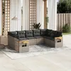 Image de Vidaxl Salon De Jardin 9 Pcs Avec Coussins Gris RÃ©sine TressÃ©e