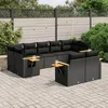 Image de vidaXL Vidaxl Salon De Jardin 9 Pcs Avec Coussins Noir Résine Tressée