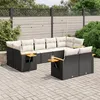 Image de Vidaxl Salon De Jardin 9 Pcs Avec Coussins Noir RÃ©sine TressÃ©e