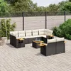 Image de Vidaxl Salon De Jardin 10 Pcs Avec Coussins Noir RÃ©sine TressÃ©e