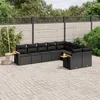 Image de Vidaxl Salon De Jardin 9 Pcs Avec Coussins Noir RÃ©sine TressÃ©e