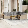 Image de Vidaxl Salon De Jardin Avec Coussins 10 Pcs Beige RÃ©sine TressÃ©e