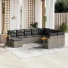 Image de vidaXL Salon de jardin avec coussins 10 pcs gris résine tressée