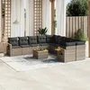 Image de Vidaxl Salon De Jardin 11 Pcs Avec Coussins Gris RÃ©sine TressÃ©e
