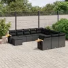 Image de Vidaxl Salon De Jardin 11 Pcs Avec Coussins Noir RÃ©sine TressÃ©e